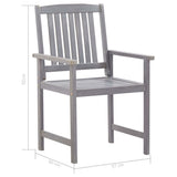 Outdoor Table And Chair Grey Wash Solid Acacia Wood Large 45941