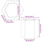 ZNTS Garden Planter White Hexagon 46x40x45 cm Steel 851110