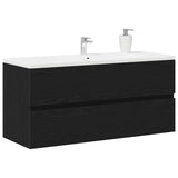 Sink Cabinet Black Oak 100x38.5x45 cm Engineered Wood 862545