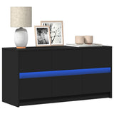 TV Cabinet with LED Black 100x34x50 cm Engineered Wood 852216