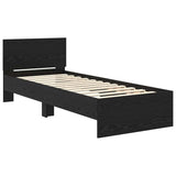 Bed Frame with Headboard Black Oak 75 x 190 cm Engineered Wood 885843