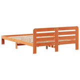 Bed Frame without Mattress Wax Brown 150x200 cm King Size Solid Wood Pine 855554