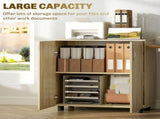 Vinsetto Two-Tier Locking Office Storage Cabinet - Oak T3398P549168