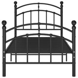 Bed Frame without Mattress Black Metal 100x200 cm 324970
