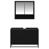 Bathroom Furniture Set 2 pcs Black Oak Engineered Wood 3402389