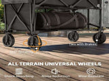 Double Decker Folding Trolley on Wheels, 200KG & 350L Capacity Collapsible Wagon Festival Trolley T3398P348619
