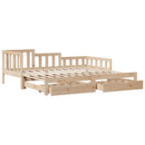 Daybed with Trundle and Drawers without Mattress 80x200 cm 3302219