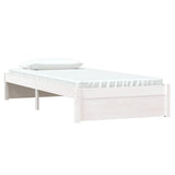 Bed Frame without Mattress White Solid Wood 90x190 cm Single Single 814915