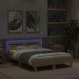 Bed Frame Sonoma oak Engineered wood Double Bed Frame 3207555