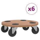 Dolly Trolleys 6 pcs Round Engineered Wood 154888