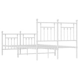 Bed Frame White Powder-Coated Steel Small Double Bed Frame 353601