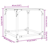 Coffee Tables with Black Glass Top 2 pcs 40x40x40 cm Steel 845961