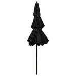 3-Tier Garden Parasol with Aluminium Pole Black 2.5 m 313866