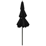 3-Tier Garden Parasol with Aluminium Pole Black 2.5 m 313866