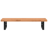 Basin Shelf Wall Mounted Steel and Solid Wood Beech 3302365
