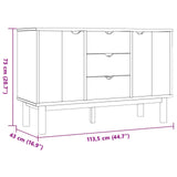 Sideboard OTTA Black 113.5 x 43 x 73 cm Solid Pine Wood 42041753