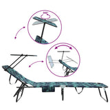 Folding Sun Lounger 2 pcs Multicolour 190 x 57 x 81 cm Oxford 42003139