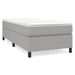 Box Spring Bed Frame Light Grey Single Fabric 3121196