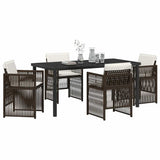Garden Dining Set 5 pcs Brown Powder-Coated Steel 3380659