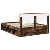 Bed Frame Smoked Oak 140 x 200 cm Engineered wood 3407881