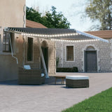 Manual Retractable Awning with LED 600x300 cm Blue and White 3069601