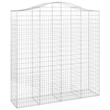 Arched Gabion Baskets 4 pcs 200x50x200/220 cm Galvanised Iron 3145747