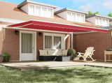 Awning Retractable Manual Red 450 x 350 x 165 cm Polyester 3331169