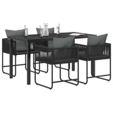 Garden Dining Set 5 pcs Black and Anthracite 140 x 80 x 73 cm 3448908
