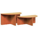 Coffee Table 2 pcs Wax Brown Solid pine wood 873537