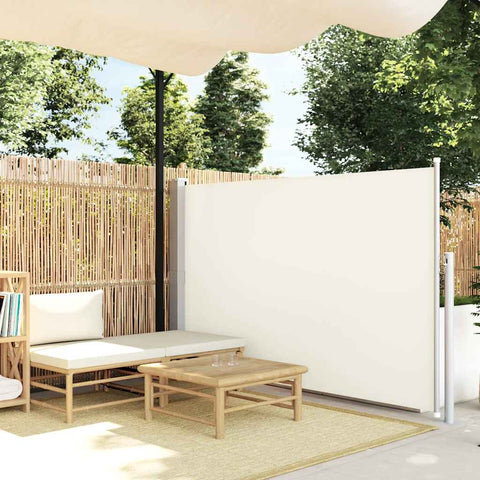 Patio Retractable Side Awning 140x500 cm Cream 48395