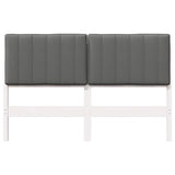Upholstered Headboard White and Light Grey 135 cm 880187