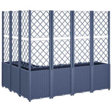 Garden Planter with Trellis Blue Grey 160x120x140 cm PP 367876