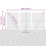 Welded Wire Fence with Concrete Base 10 x 1 m 3351229