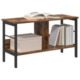 Bookshelf 2-Tier 82 x 32 x 47 cm Engineered Wood Smoked Oak 884002