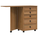 Rolling Cabinet with Drawers & Folding Top CORONA Honey Brown 42040539