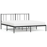 Metal Bed Frame without Mattress with Headboard Black 180x200cm 352484