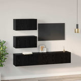 TV Cabinet Set 4 pcs Black Oak Engineered Wood 3393394