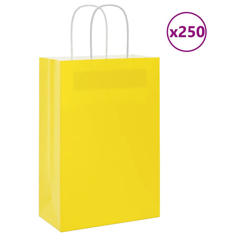 ZNTS Paper Bags 250 pcs with Handles Yellow 21x11x31 cm 4101784