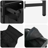 Laundry Basket 2 Compartments with Shelf Black Oak 859065