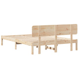 Bed Frame with Headboard Natural 140 x 200 cm Solid Pine Wood 872104