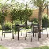 Garden Dining Set 5 pcs Black Powder-Coated Steel 3379158