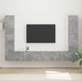 TV Cabinet Set 8 pcs Concrete Grey Engineered Wood 3409135