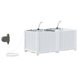 Garden Planter 2 pcs White 80 x 40 x 37.5 cm Plastic 42002913