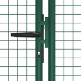 ZNTS Mesh Garden Gate Steel 390x125 cm Green 145749