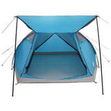 Cabin Tent with Roof Blue 6-Person Polyester and Steel 42028584