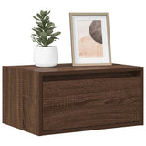 ZNTS Wall-mounted Bedside Cabinets with LED Lights 2 pcs Brown Oak 860224