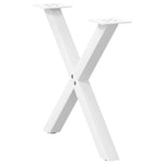 ZNTS Coffee Table Legs X-Shaped 2 pcs White 60x cm Steel 4012901