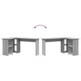 Desk with Shelf Grey Sonoma 142 x 102 x 73 cm Engineered Wood 869295