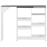Bar Table with Moveable Shelf White 138x39x110 cm 280226