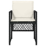 Garden Chairs with Cushions 4 pcs Black Poly Rattan 364949